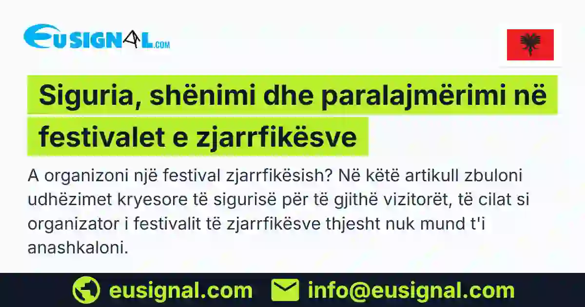 Siguria, shënimi dhe paralajmërimi në festivalet e zjarrfikësve EUSIGNAL Shqipëria