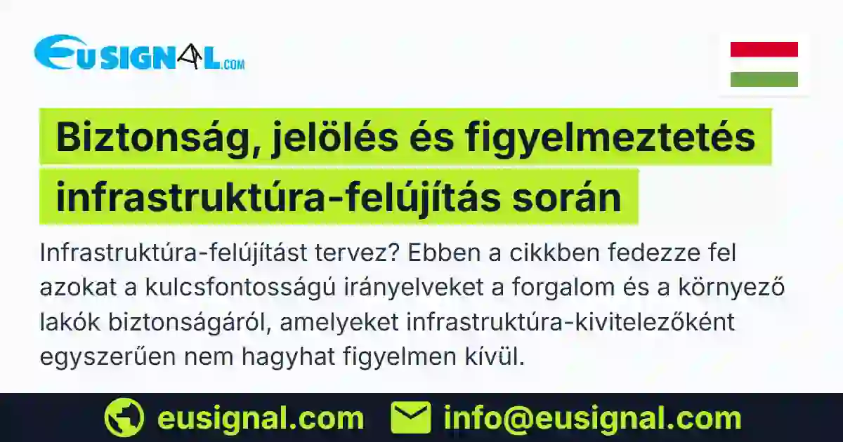 Biztonság, jelölés és figyelmeztetés infrastruktúra-felújítás során EUSIGNAL Magyarország