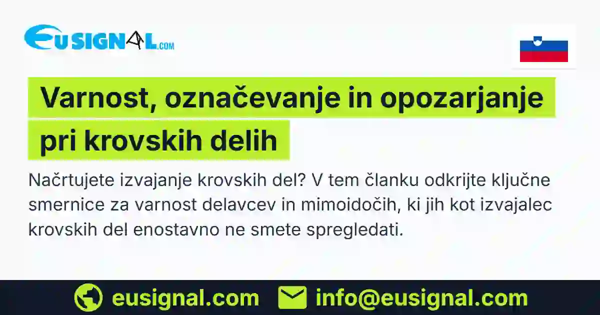 Varnost, označevanje in opozarjanje pri krovskih delih EUSIGNAL Slovenija