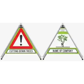 p042004 ABATTAGE D'ARBRES France EUSIGNAL Triangle de signalisation Panneau pyramidal de signalisation