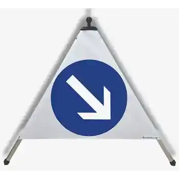 Panneau triangulaire pliable — DIRECTION OBLIGATOIRE À DROITE | EUSIGNAL