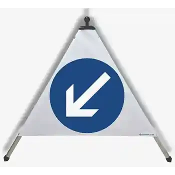 Warnpyramide — VORGESCHRIEBENE FAHRTRICHTUNG LINKS | EUSIGNAL