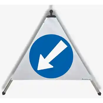 Panneau triangulaire pliable — DIRECTION OBLIGATOIRE À GAUCHE | EUSIGNAL