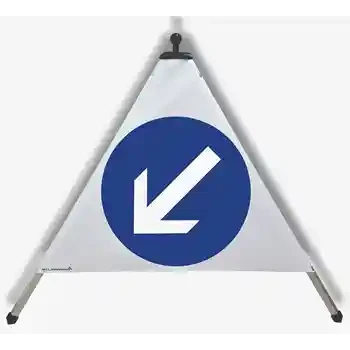 Panneau triangulaire pliable — DIRECTION OBLIGATOIRE À GAUCHE | EUSIGNAL