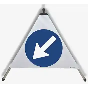 Piramide stradale pieghevole — DIREZIONE OBBLIGATORIA A SINISTRA | EUSIGNAL